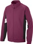 Adult/ Youth Full Zip, Front Pockets, Open Bottom, Matte brushed Tricot Jacket MAROON/BLACK/WHITE Pocket