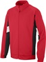 Adult/ Youth Full Zip, Front Pockets, Open Bottom, Matte brushed Tricot Jacket RED/BLACK/WHITE Pocket