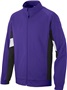 Adult/ Youth Full Zip, Front Pockets, Open Bottom, Matte brushed Tricot Jacket PURPLE/BLACK/WHITE Pocket