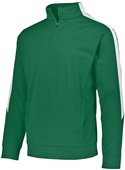 Youth Front Pouch Pocket, Set-in Sleeves Pullover 1/4 Zip Warm-Up Jacket DARK GREEN/WHITE Pocket