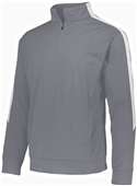Youth Front Pouch Pocket, Set-in Sleeves Pullover 1/4 Zip Warm-Up Jacket GRAPHITE/WHITE Pocket