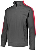 Youth Front Pouch Pocket, Set-in Sleeves Pullover 1/4 Zip Warm-Up Jacket BLACK/RED Pocket