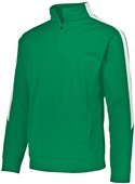 Youth Front Pouch Pocket, Set-in Sleeves Pullover 1/4 Zip Warm-Up Jacket KELLY/WHITE Pocket