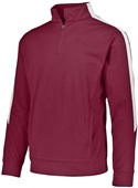 Youth Front Pouch Pocket, Set-in Sleeves Pullover 1/4 Zip Warm-Up Jacket MAROON/WHITE Pocket