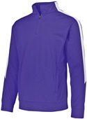 Youth Front Pouch Pocket, Set-in Sleeves Pullover 1/4 Zip Warm-Up Jacket PURPLE/WHITE Pocket