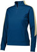 Womens, Front Pouch Pocket, Pullover 1/4 Zip Jacket (Maroon,Navy,Black) NAVY/VEGAS GOLD Pocket
