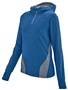 Womens1/2 Zip, Scuba Hood, 4-Way Stretch Pullover Hoodie NAVY/GRAPHITE HEATHER Pocket