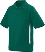 Augusta Sportswear Adult Mission Polo Sport Shirt 5005 DARK GREEN/WHITE Pocket