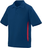 Adult Mission Polo Sport Shirt NAVY/RED Pocket