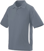  Adult 2-Color Polo Sport Shirt  GRAPHITE/WHITE Pocket