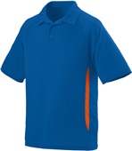  Adult 2-Color Polo Sport Shirt  ROYAL/ORANGE Pocket