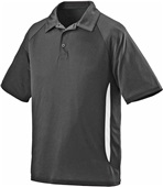  Adult 2-Color Polo Sport Shirt  BLACK/WHITE Pocket