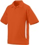  Adult 2-Color Polo Sport Shirt  ORANGE/WHITE Pocket