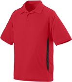  Adult 2-Color Polo Sport Shirt  RED/BLACK Pocket