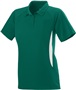 Womens 2-color, Wicking, 3-Button, Mission Polo Sport Shirt  DARK GREEN/WHITE Pocket