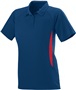Womens 2-color, Wicking, 3-Button, Mission Polo Sport Shirt  NAVY/RED Pocket