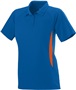 Womens 2-color, Wicking, 3-Button, Mission Polo Sport Shirt  ROYAL/ORANGE Pocket
