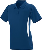 Womens 2-color, Wicking, 3-Button, Mission Polo Sport Shirt  NAVY/WHITE Pocket