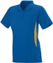 Womens 2-color, Wicking, 3-Button, Mission Polo Sport Shirt  ROYAL/GOLD Pocket