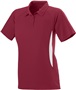 Womens 2-color, Wicking, 3-Button, Mission Polo Sport Shirt  CARDINAL/WHITE Pocket