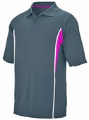 Augusta Sportswear Adult Rival Sport Polo Shirt 5023 SLATE/POWER PINK/WHITE Pocket