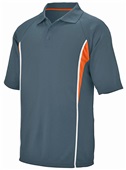  Adult Sport 3-Button, Polo Shirt SLATE/ORANGE/WHITE Pocket