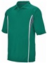  Adult Sport 3-Button, Polo Shirt DARK GREEN/SLATE/WHITE Pocket