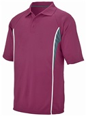 Augusta Sportswear Adult Rival Sport Polo Shirt 5023 MAROON/SLATE/WHITE Pocket