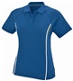 Womens 2-Color Wicking Sport Polo Shirt NAVY/SLATE/WHITE Pocket