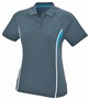 Womens 2-Color Wicking Sport Polo Shirt SLATE/POWER BLUE/WHITE Pocket