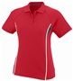 Womens 2-Color Wicking Sport Polo Shirt RED/SLATE/WHITE Pocket