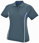 Womens 2-Color Wicking Rival Sport Polo Shirt SLATE/PURPLE/WHITE Pocket