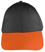Snap Back Adjustable Youth 6-Panel Low-Profile Baseball Cap (Purple,Black,Red,Silver) BLACK/ ORANGE Front