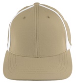  Adult/Youth Flexfit, Pre-curved bill, Low Profile Baseball/Trucker Caps VEGAS GOLD/WHITE Front