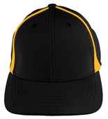  Adult/Youth Flexfit, Pre-curved bill, Low Profile Baseball/Trucker Caps BLACK/GOLD Front