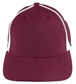  Adult/Youth Flexfit, Pre-curved bill, Low Profile Baseball/Trucker Caps MAROON/WHITE Front