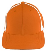 Adult/Youth Flexfit, Pre-curved bill, Low Profile Baseball/Trucker Caps ORANGE/WHITE Front