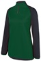 Womens 1/4 Zip Reflective Pullover  DARK GREEN HEATHER Pocket