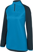 Womens 1/4 Zip Reflective Pullover SLATE/POWER BLUE HEATHER Pocket