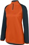 Womens 1/4 Zip Reflective Pullover  SLATE/ORANGE Pocket