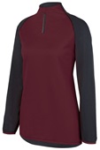 Womens 1/4 Zip Reflective Pullover SLATE/MAROON Pocket