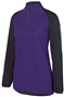 Womens 1/4 Zip Reflective Pullover  SLATE/PURPLE Pocket