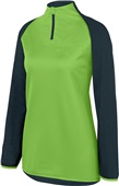 Womens 1/4 Zip Reflective Pullover SLATE/LIME Pocket