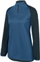 Womens 1/4 Zip Reflective Pullover  SLATE/NAVY Pocket