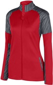Womens, 2-Color, Full Zip, Cadet Collar Jacket (Graphite,Navy,Royal,Red,Black) RED/SLATE Pocket