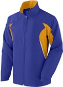 Womens Lined, Full-Zip, Pocketed Warm-Up Jacket PURPLE/GOLD/WHITE Pocket