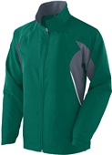 Womens Lined, Full-Zip, Pocketed Warm-Up Jacket DARK GREEN/GRAPHITE/WHITE Pocket