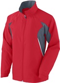 Womens Lined, Full-Zip, Pocketed Warm-Up Jacket RED/GRAPHITE/WHITE Pocket