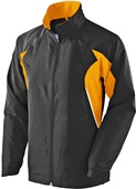 Womens Lined, Full-Zip, Pocketed Warm-Up Jacket BLACK/GOLD/WHITE Pocket