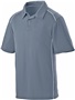 Adult 3-Button, Contrast Piping, Sport Polo Shirt GRAPHITE/WHITE Pocket